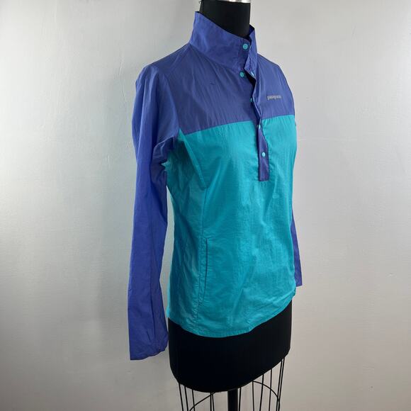 Patagonia Houdini Aqua Blue Windbreaker Jacket Snap-T Pullover Size X-Small XS - Picture 4 of 11
